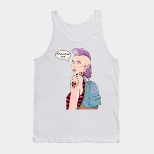 Retro Punk Woman Tank Top